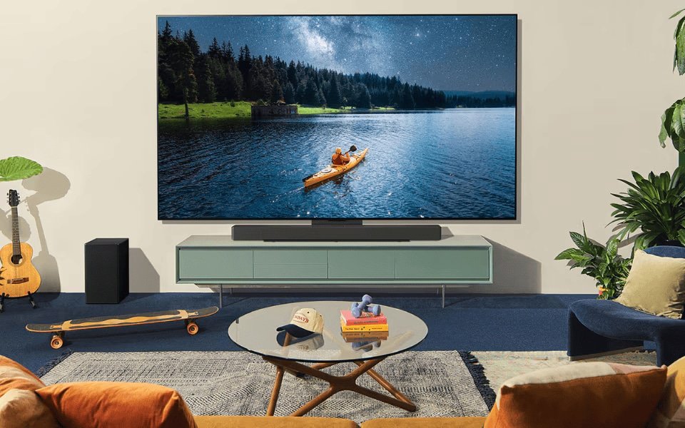 TV size guide living room setup