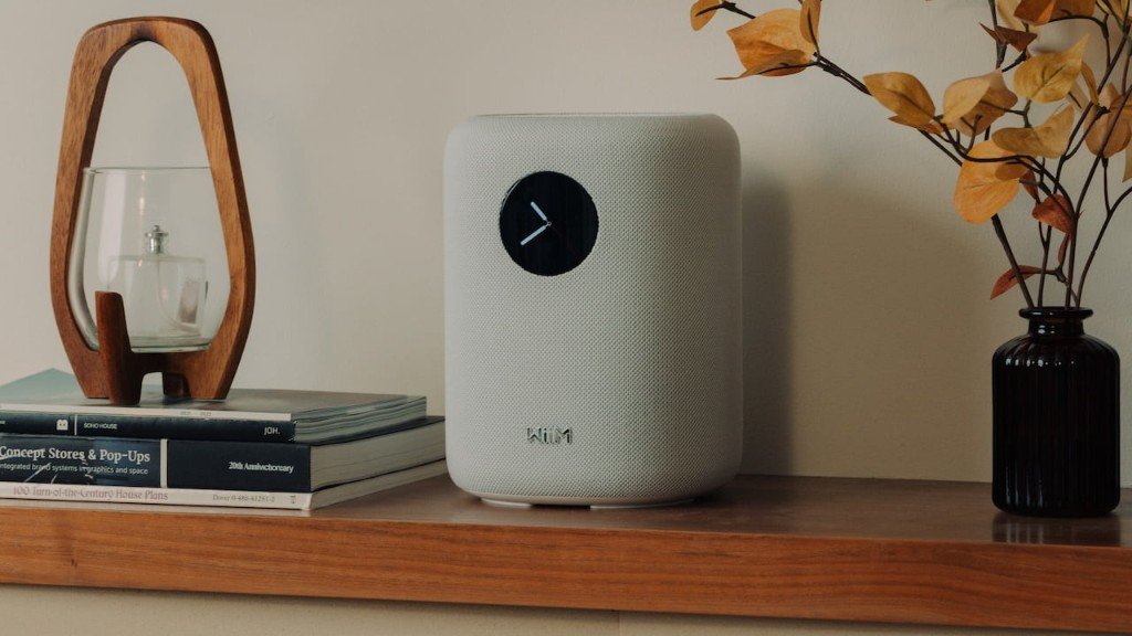 WiiM Sound wireless speaker on shelf